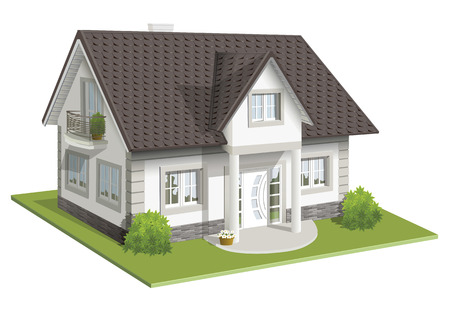 illustration 3d of classic houseのイラスト素材
