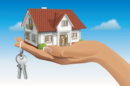 illustration 3d of classic houseのイラスト素材