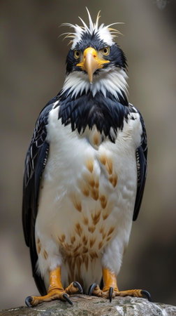 Bald Eagle (Aquila chrysaetos) sitting on a rockの素材
