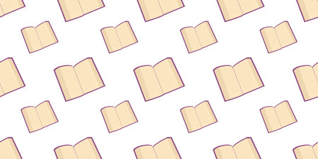 Autumn scene  pattern with booksのイラスト素材