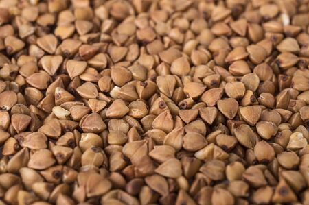 close up of buckwheat groatsの写真素材