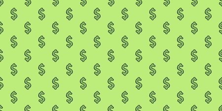 vector image of a dollar sign on a green background. Vector dollar symbol patternのイラスト素材