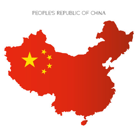 vector sketch map of the People's Republic of Chinaのイラスト素材