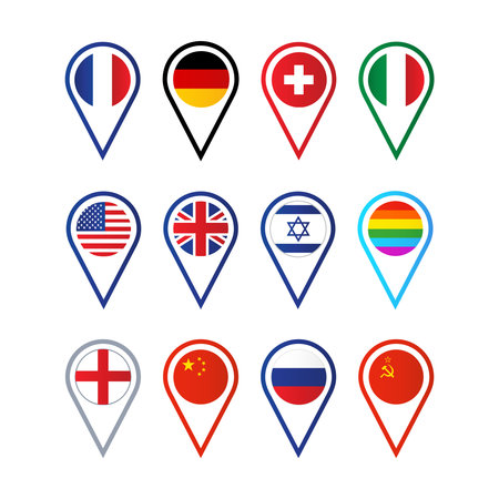 vector image of flags of different countriesのイラスト素材