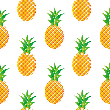 vector pattern with cartoon pineappleのイラスト素材