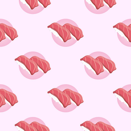 sushi vector pattern for decorationのイラスト素材