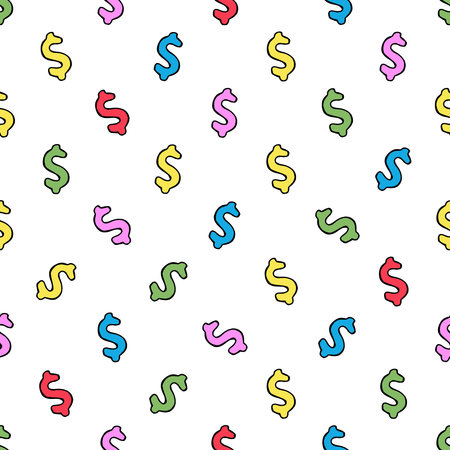 vector image of a dollar sign on a white background. vector dollar symbol patternのイラスト素材