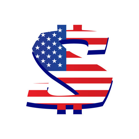 vector image of a dollar sign on a white background.のイラスト素材