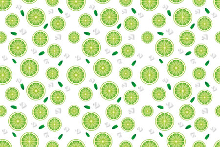 vector image of lime and ice patternのイラスト素材