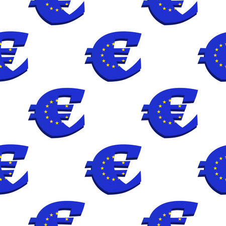 vector image of a euro sign on a white background. vector euro symbol patternのイラスト素材