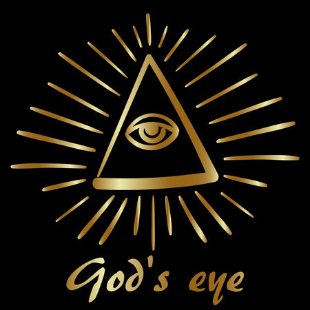 vector God's eye. sketch of masonic symbolismのイラスト素材