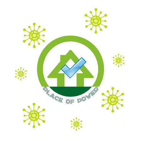 vector logo encourages you to stay in quarantine at homeのイラスト素材