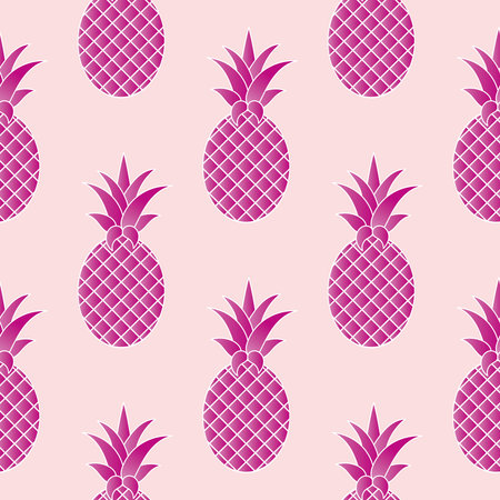 Pineapple vector pattern for design and decorationのイラスト素材