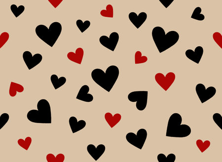 Vector pattern of funny hearts for decorationのイラスト素材