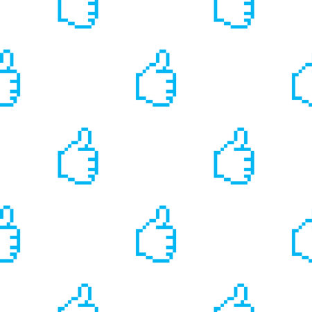 vector pattern of hand gestures. Set of pixel art style icons.のイラスト素材
