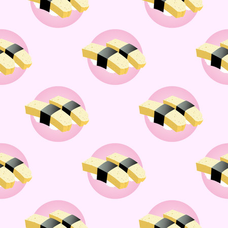 sushi vector pattern for decorationのイラスト素材