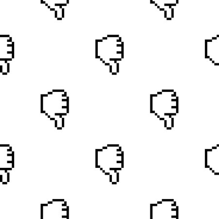 vector pattern of hand gestures. Set of pixel art style icons.のイラスト素材