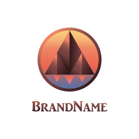vector logo with a pyramid for decoration and designのイラスト素材