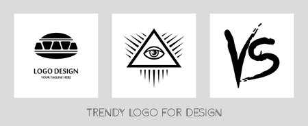 3 trendy vector logos for designのイラスト素材
