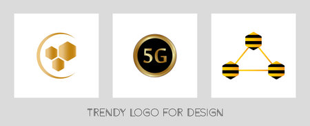 vector stylized bee logo designのイラスト素材