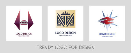 3 trendy vector logos for designのイラスト素材