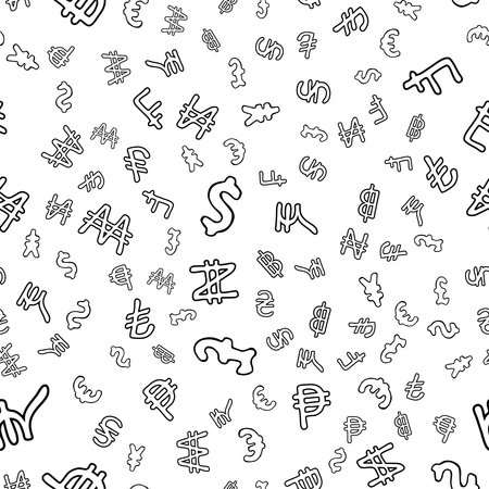 vector pattern of a money sign on a white background.のイラスト素材