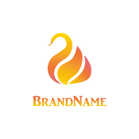 vector logo with a swan for decoration and designのイラスト素材