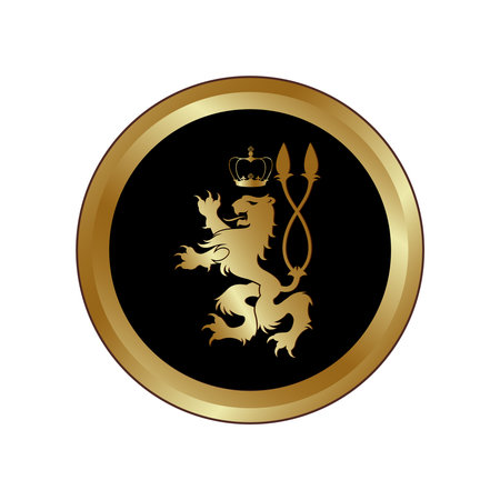 vector logo with a lion for decoration and designのイラスト素材