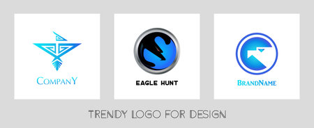 3 trendy vector logos for designのイラスト素材
