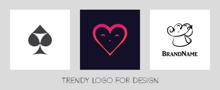 3 trendy vector logos for designのイラスト素材