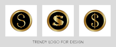 3 trendy vector logos for designのイラスト素材