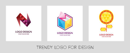 3 trendy vector logos for designのイラスト素材