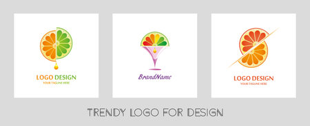 3 trendy vector logos for designのイラスト素材