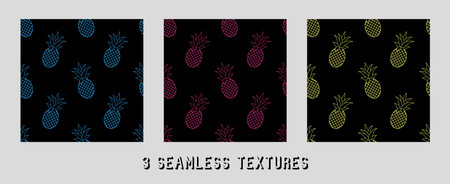 Pineapple vector pattern for design and decorationのイラスト素材