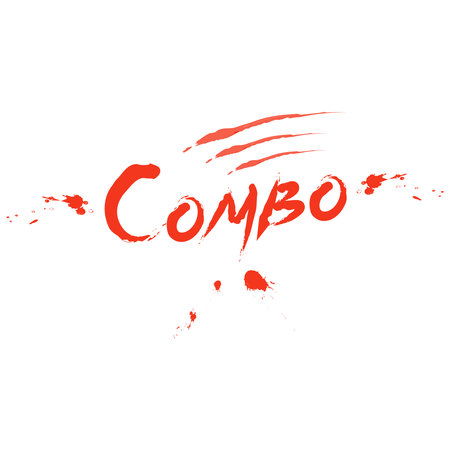 vector inscription Combo with bloodのイラスト素材