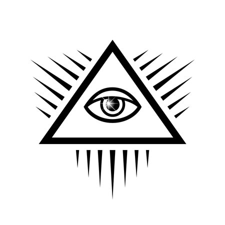 vector God's eye. sketch of masonic symbolismのイラスト素材