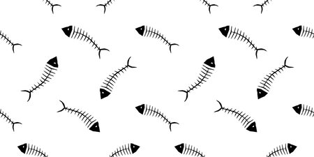 vector fish bones pattern for decorationのイラスト素材