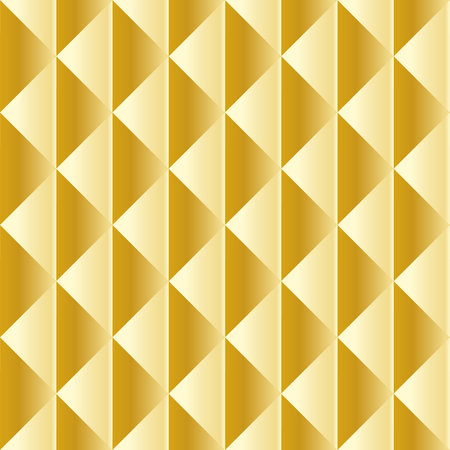 vector pattern of golden triangles for decoration. Golden texture for interior and exterior designのイラスト素材