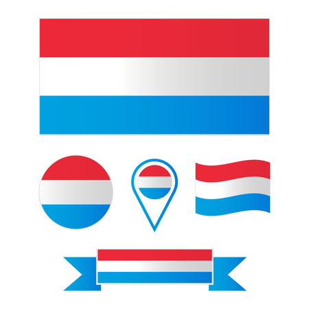 vector flag of Luxembourg. Collection of flagsのイラスト素材