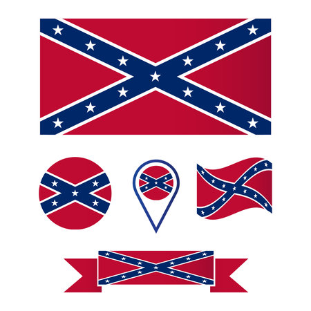 vector image of the flag of the Confederate States of Americaのイラスト素材