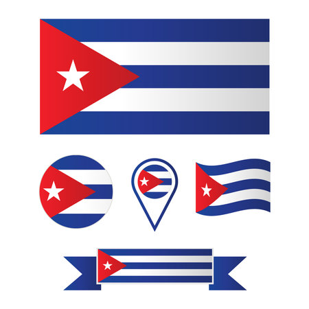 vector flag of Cuba. Collection of flagsのイラスト素材