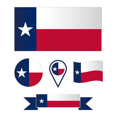 vector flag of Texas. Collection of flagsのイラスト素材