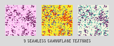 vector camouflage patterns for army. Military style Creative Camouflage Setのイラスト素材
