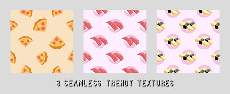 sushi vector pattern for decorationのイラスト素材