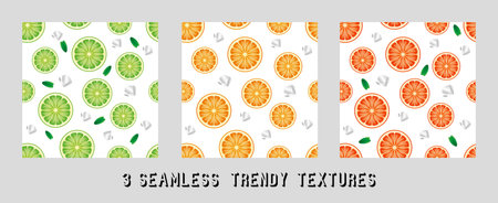 vector image of lime and ice patternのイラスト素材