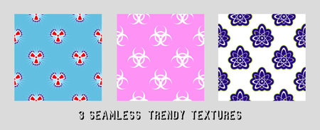 vector pattern of radiation icons for decorationのイラスト素材