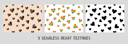 Vector pattern of funny hearts for decorationのイラスト素材
