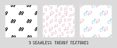 vector pattern of gender symbolsのイラスト素材