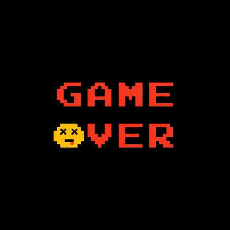 vector inscription "game over" for textile designのイラスト素材