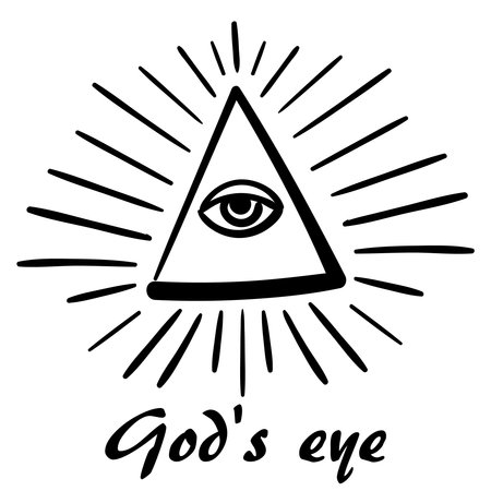 vector God's eye. sketch of masonic symbolismのイラスト素材